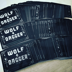 STICKERS!!! Get some with every order and tag your city. Look for them all over. #wolfanddaggersoc #wolfanddaggersociety #stickers