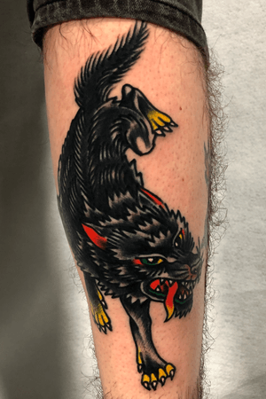 #wolf #traditional #color #tattoo #fresno #clovis 