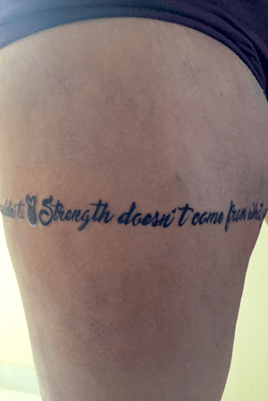 Frases “Strenght doesn’t come from the things that you can do. But from overcoming the things you can’t.” Ink 