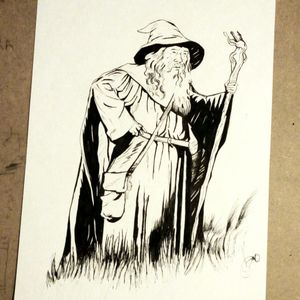 #gandalf #lordoftherings #line #blackwork #black #white #draw #illustration 