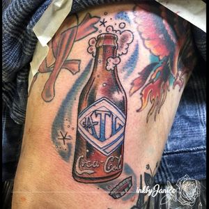 Classic Coke bottle tattoo by @inkbyjanice