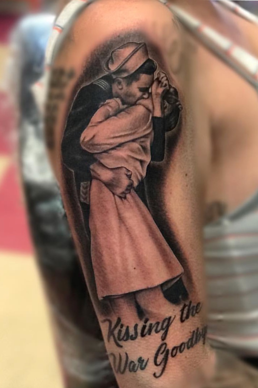 Tattoo uploaded by Shlomi The Homie • Kissing the War goodbye • Tattoodo Tattoo uploaded by Shlomi The Homie • Kissing the War goodbye • Tattoodo