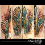 Butterfly cover up tattoo by @inkbyjanice