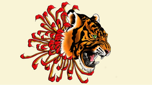 🐯 #tiger #tigertattoo #tattoo #tattoodesign #flower #chrysanthemum 