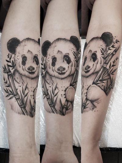 Panda tattoo, Bear tattoos, Panda art