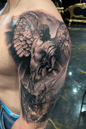 Archangel Michael and the beast
