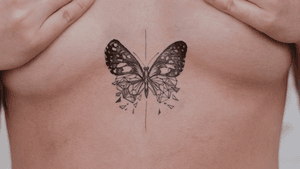 Chest tattoo butterfly
