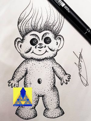 troll doll design by me//black ink pen