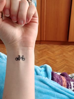 My first tattoo ❤ Little bicycle for daddy 🚲