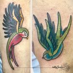 sparrow swallow bird traditional tattoo