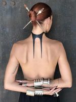 Tattoo by Helen Hitori #HelenHitori #favoritetattoos #favorite #blackwork #neotribal #tribal #necktattoo #backpiece #abstract