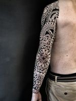 Freehand polynesian marquesian tattoo