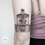 Tattoo by Goldy Z #GoldyZ #movietattoos #movies #famous #actors #actress #blackandgrey #realism #realistic #hyperrealism #moonrisekingdom #lighthouse #wesanderson