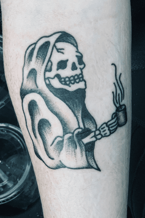 Give me coffee or give me death. Or give me both. Done by Matt Evans at Devotion Tattoo in Boise, Idaho