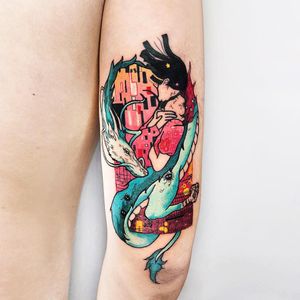 Tattoo by radnetwork #radnetwork #movietattoos #movies #famous #actors #actress #spiritedaway #studioghibli #thekiss #klimt #painting #anime #manga