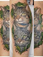 Double cat portrait! I love to tattoo all the fur children 