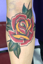 Red rose in arm ditch #neotraditional #redrose #rose 