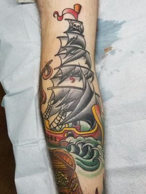 #sailingtattoo #colortattoo #TattoobyKennieDavis 
