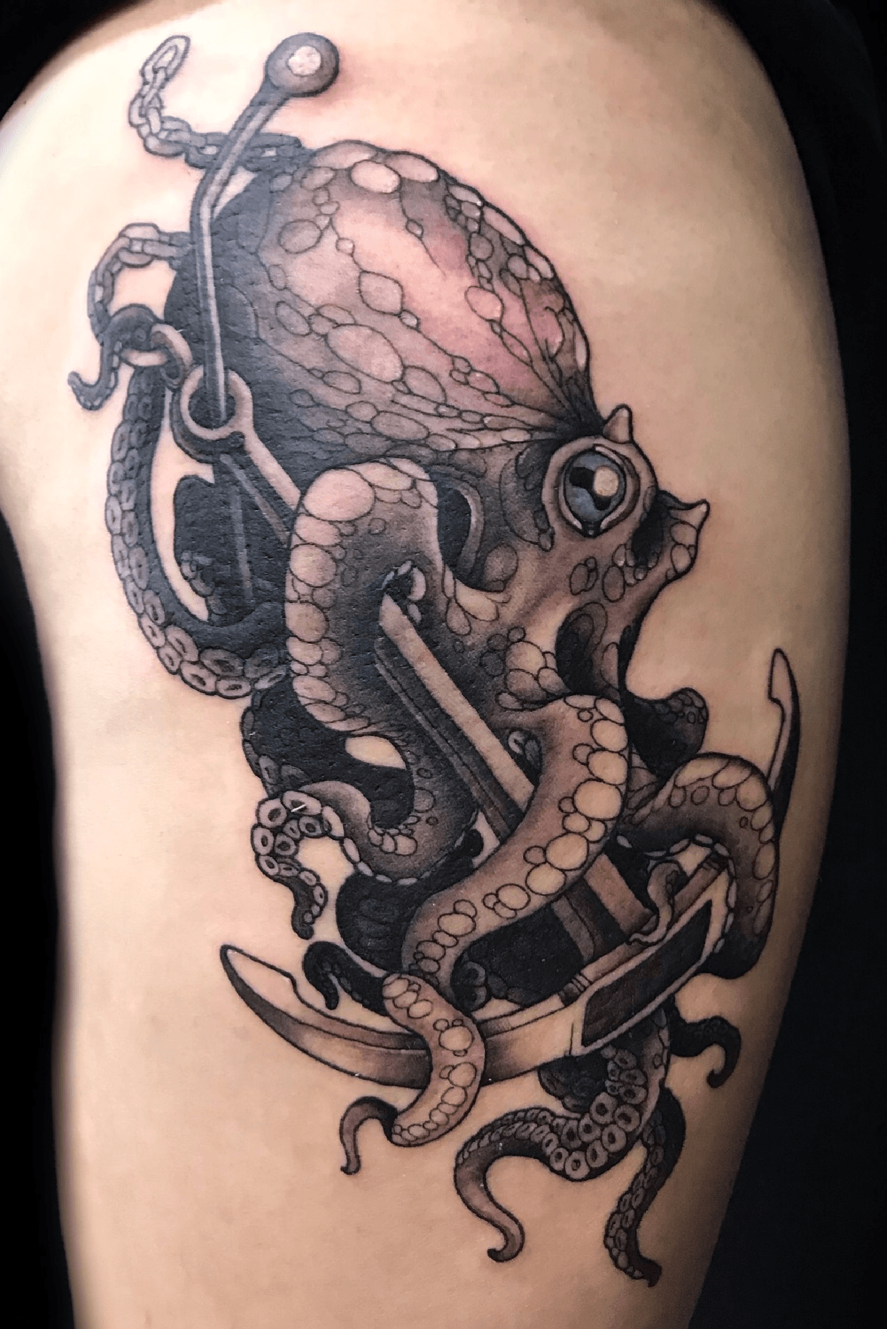 anchor octopus tattoos