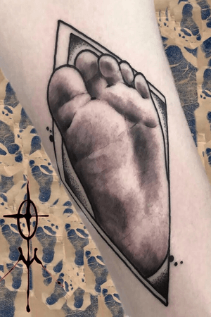 Illustrative, semi realistic baby foot for a beautiful Mother. 