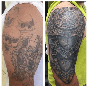 Before and after transformation by cover up master Kenny Curtis