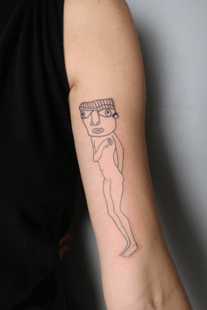 Handpoked androgynous figure handpoked by me!