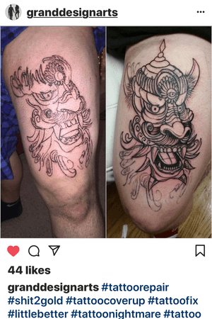 (4th) tattoo i ever got. One on the left, let my sister do in her kitchen when i was younger took her 4 hours and several passes with diffrent size needles was compleate torture 😂, luckly my buddy Aaron Thomphson at grand design arts was awesome enough to help it look better, still have a ways to go.
