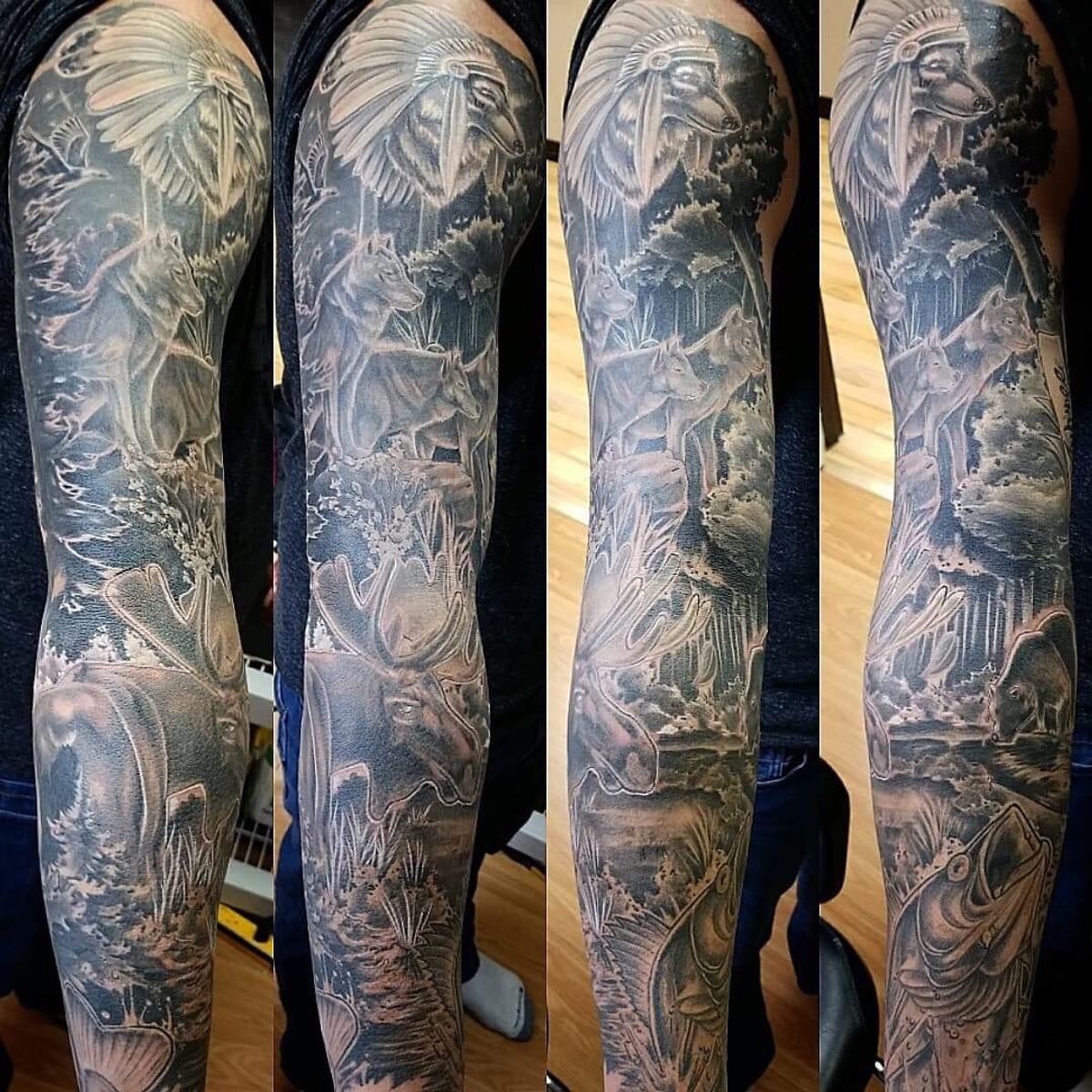 Tattoo uploaded by Brandon Shuman • B+g nature sleeve • Tattoodo