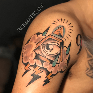 Freehand pyramid tattoo by rokmatic_ink 