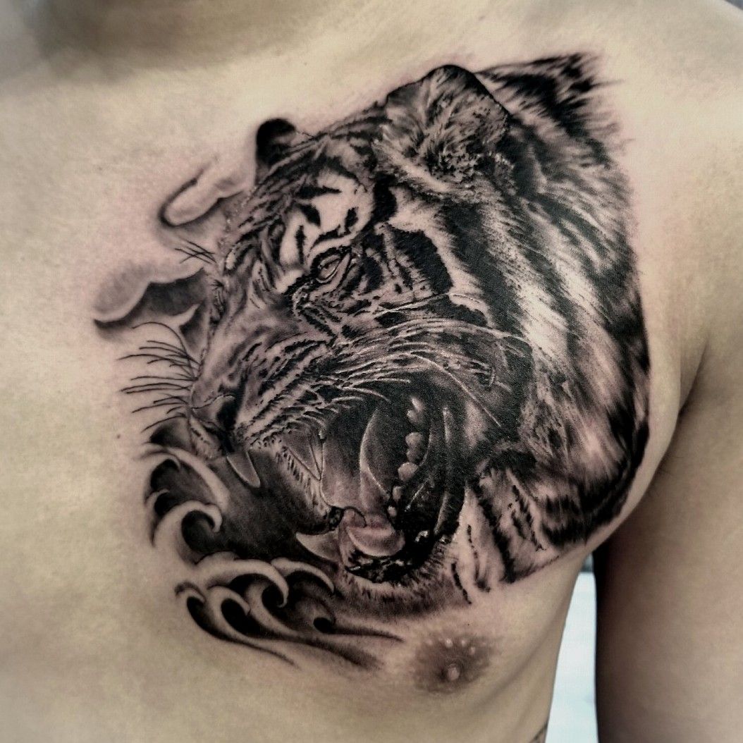 tiger tattoos on chest