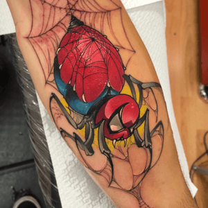 #tattoo #tattoos #comic #marvel #spiderman #spider #newschool #newschooltattoo 