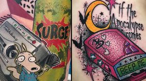 Tattoo on the left by Teresa Andrews and tattoo on the right by Roberto Euan #RobertoEuan #TeresaAndrews #90stattoos #90stattoo #90s