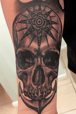 Skull anchor and compass rose...