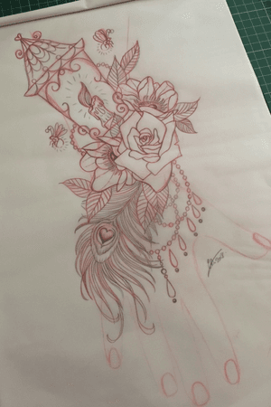 Tag a friend who you think would love this!!!I would love LOVE to tattoo this!! If your in the South Wales area and your interested then drop me a message!! #tattoo #armtattoo #tattoodesign #tattoostyle #rose #flowers #lantern #light #beads #fireflies #sketchup #illustration #peacockfeather #feather #candle #blackandgrey #neaotraditional #outlines #quicksketch #illustration