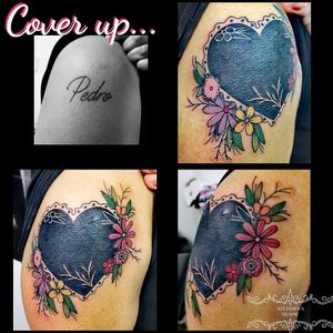 A black heart to say bye bye to Pedro... Cover up... 