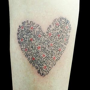 Heart Keith Haring tattoo
