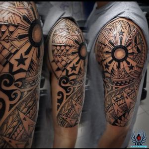 Custom freehand Polynesian tattoos by Marvisionink 