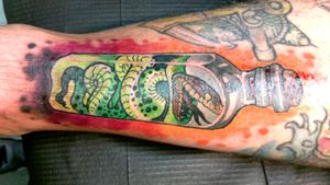 Awesome snake in a cork top bottle I did on a loyal client. Super stoked the moment he wanted it. Thanks brian