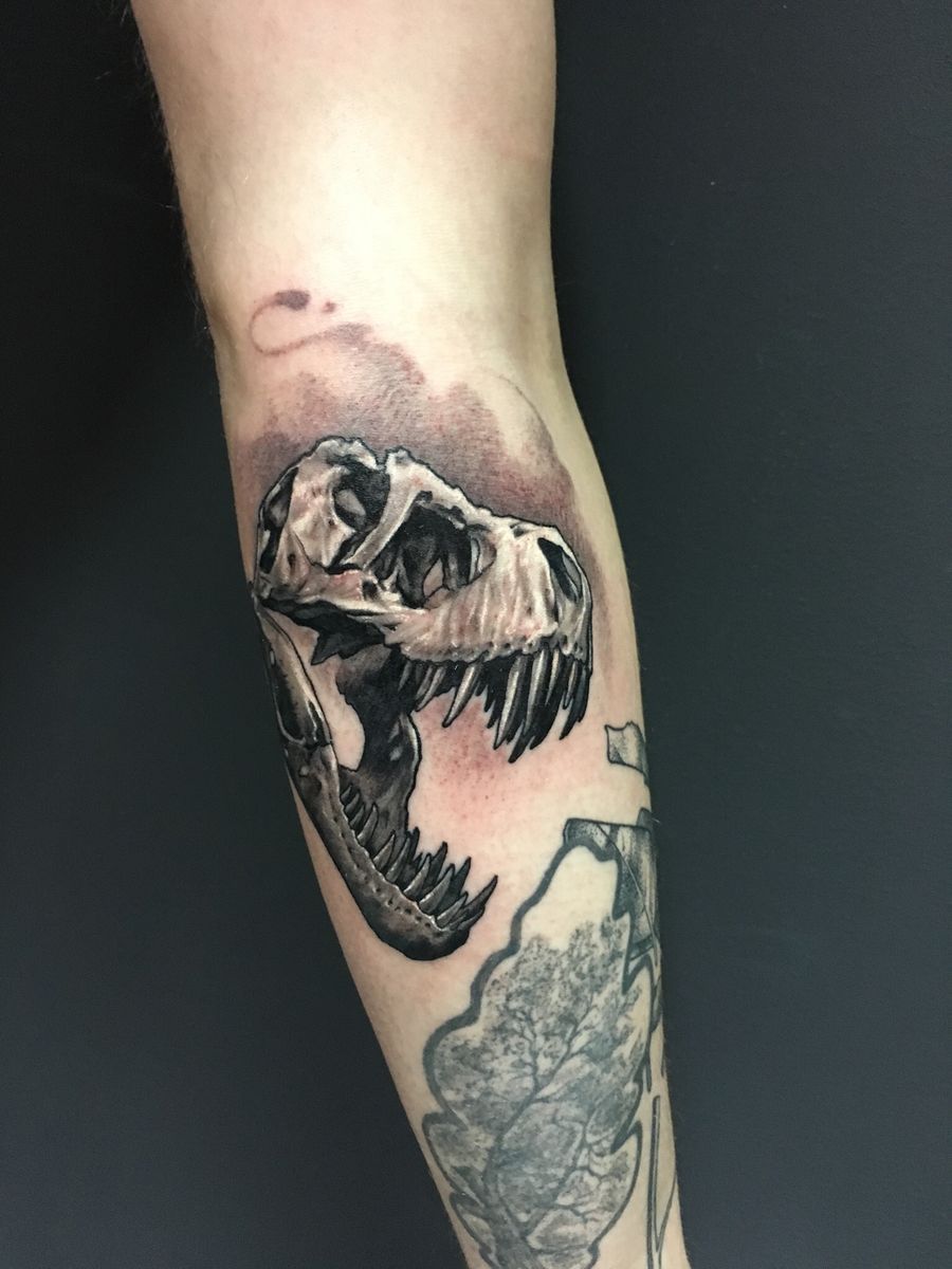 Tattoo uploaded by Kirill Mamontov • skull skulltattoo dinosaur 