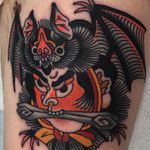 Tattoo by Koji Ichimaru #KojiIchimaru #Japanesetattoo #Irezumi #portrait #bat #animal