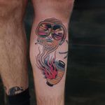 Tattoo by Andrei Vintikov #AndreiVintikov #wishparis #HunterSThompsontattoo #HTStattoo #HunterSThompson #gonzotattoo #writer #drugs #portrait #yokai #japanese #lantern