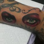 Beautiful eye tattoo done by @wolftattoos216 #eyes #cleveland #colortattoo 