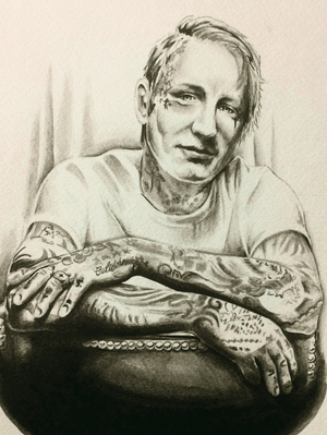Water color I painted of the Saint of Oakland Freddy Corbin, definitely an artist i really look up to, probably sparked my interest in fine line west coast styled tattooing and his subject matter and the way in which he came up and tattooing really push me to grind as an apprentice. 
