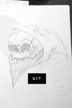 Work in progress #sketch #tattoo #grimreaper #skull #reaper #blackandgrey #design  #workinprogress 