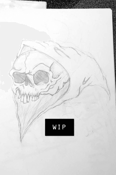 Work in progress #sketch #tattoo #grimreaper #skull #reaper #blackandgrey #design #workinprogress 
