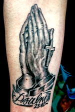 Praying hands, sorry the picture is messed up! 