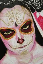 Here's a painting that I started on our shop walls. #dayofthedead #dayofthedeadtattoo 