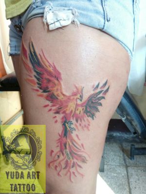 Tattoo Ave Fénix#yudaart #eternalink #momsink #tattoofenix #colorfullink #guatemalatattoo.