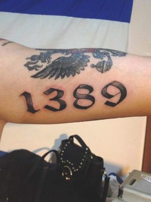 #1389 #important #tattooart #tattooartist #numbers #biceptattoo #blackandgreytattoo 