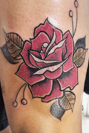 Rose tattoo #rose #color #red #flower #tattooartist 